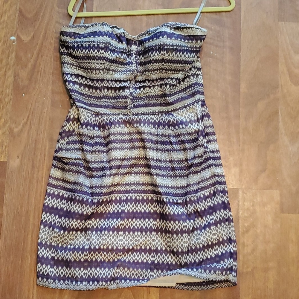 Strapless purple dress